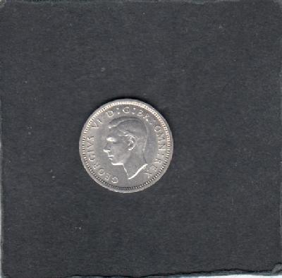 Beschrijving: 3 Pence GEORGIUS VI  